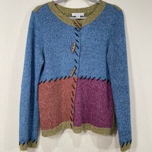 Colorblock Cardigan Sweater Cottage Prairie Fairy Grunge Whimsigoth Mori Kei M